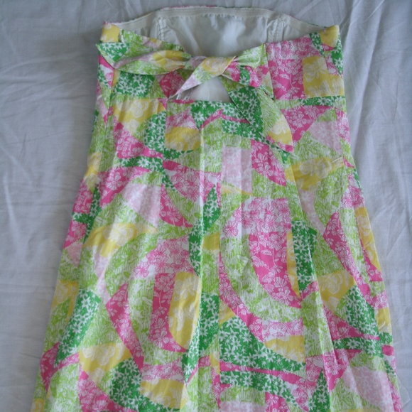 Lilly Pulitzer Dress Wing Ding Patch Franco Strapless Size 0 - Picture 5 of 8